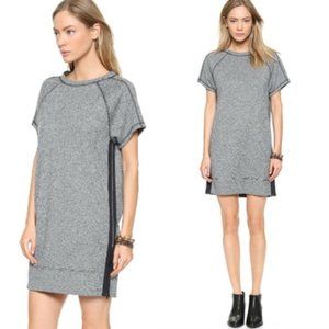 Madewell Panorama Melbourne T-Shirt Dress Tunic Gray Zipper Sides Pockets XS